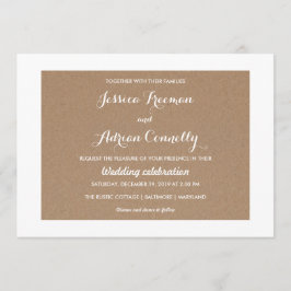 Rustic Brown Kraft Paper Country Wedding Einladung