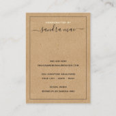 Rustic Brown Kraft Paper Look Juwelier Display Car Visitenkarte (Rückseite)