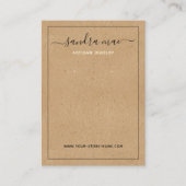 Rustic Brown Kraft Paper Look Juwelier Display Car Visitenkarte (Vorderseite)