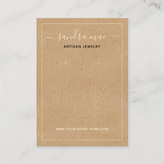 Rustic Brown Kraft Paper Look Juwelier Display Car Visitenkarte (Vorderseite)