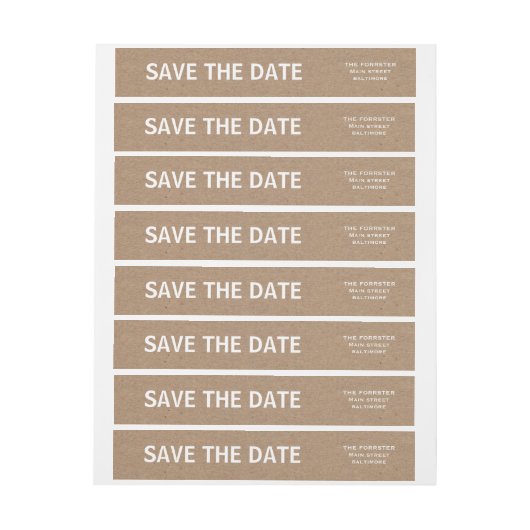 Rustic Brown Kraft Paper Save the Date Hochzeit (Bogen)