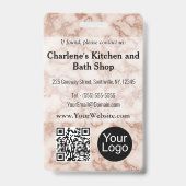 Rustic Brown Marble Marble ID Ausweis (Rückseite)