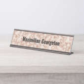 Rustic Brown Marmor für ihn Schreibtischnamensplakette (Vorderseite )