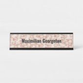 Rustic Brown Marmor für ihn Schreibtischnamensplakette (Vorderseite )