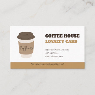 Rustic Brown Minimalist Coffee Loyalty Card Templa Treuekarte