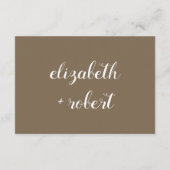 Rustic Brown Minimalistisch Script Calligraphy Wed Begleitkarte (Rückseite)