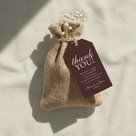 Rustic Brown Monogram Wedding Thank You Geschenkanhänger