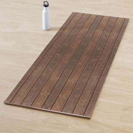 Rustic Brown Oak Wood Floor Yogamatte (Beispiel)