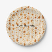 Rustic Brown Realistic Matzah Texture Graphic Pappteller (Vorderseite)
