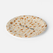 Rustic Brown Realistic Matzah Texture Graphic Pappteller (Schrägansicht)
