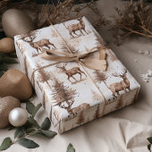 Rustic Brown Reindeer Christmas Geschenkpapier