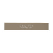 Rustic Brown Simple Calligraphy Wedding Einladungsbanderole (Flach)
