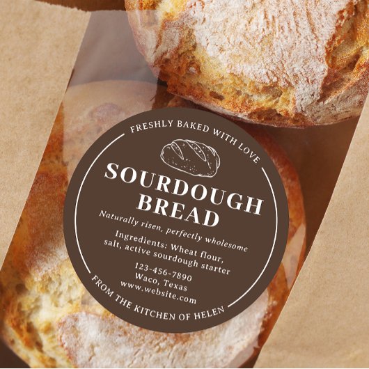 Rustic Brown Sourdough Bakery Brot Sticker