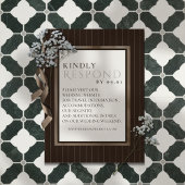 Rustic Brown Thin Stripe Pattern Wedding QR Code RSVP Karte