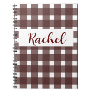 Rustic Brown White Gingham Notizblock