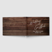 Rustic Brown Wood and Handwriting Guestbook Gästebuch (Voll)