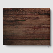 Rustic Brown Wood and Handwriting Guestbook Gästebuch (Rückseite)