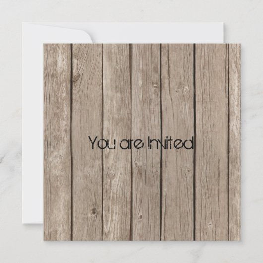 Rustic Brown Wood Baby Dusche Einladung (Vorderseite)