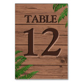 Rustic Brown Wood Blätter Boho Wedding Tischnummer (Vorderseite)