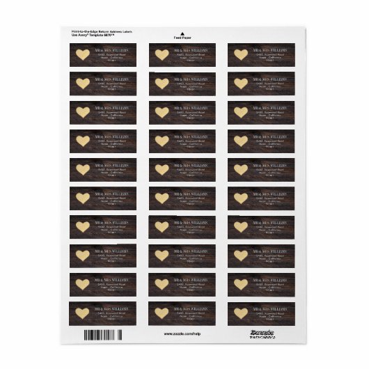 Rustic Brown Wood Matching Address Label (Vorne)