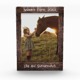 Rustic Brown Wood Text Editable Faux Photo Frame Fotoblock