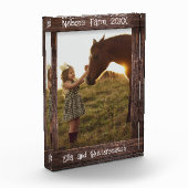 Rustic Brown Wood Text Editable Faux Photo Frame Fotoblock (Links)