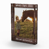 Rustic Brown Wood Text Editable Faux Photo Frame Fotoblock (Rechts)