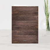 Rustic Brown Wood Text Editable Faux Photo Frame Karte (Rückseite)