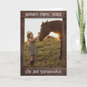 Rustic Brown Wood Text Editable Faux Photo Frame Karte (Vorderseite)