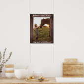 Rustic Brown Wood Text Editable Faux Photo Frame Poster (Küche)