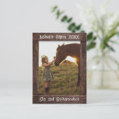 Rustic Brown Wood Text Editable Faux Photo Frame Postkarte (Stehend Vorderseite)