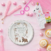 Rustic Brown Woodland Baby Shower Paper Pappteller (Party)