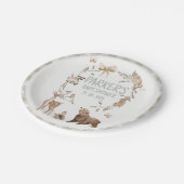 Rustic Brown Woodland Baby Shower Paper Pappteller (Schrägansicht)