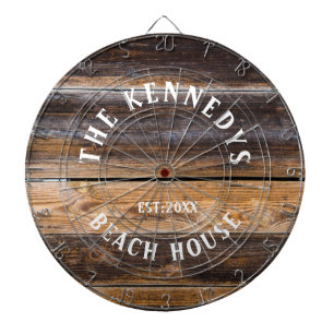 Rustic Brown Wown Beach House Familienname  Dartscheibe