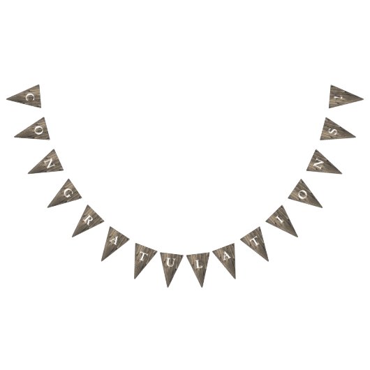 Rustic Brown Wown Look Glückwünsche Wimpelkette (Alle)