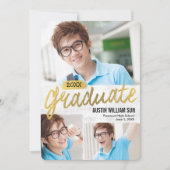 Rustic Brush Graduation Announcement Invitation Einladung (Vorderseite)