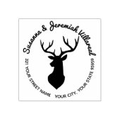 Rustic Buck Deer Head Familienname Gummistempel (Prägung)