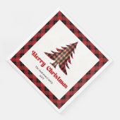 Rustic Buffalo Christmas Napkin Editable Template Serviette (Ecke)
