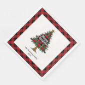 Rustic Buffalo Christmas Napkin Personalized Serviette (Ecke)