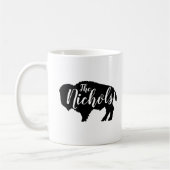 Rustic Buffalo Family Monogram Kaffeetasse (Links)