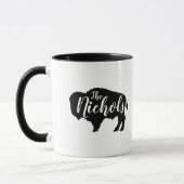 Rustic Buffalo Family Monogram Tasse (Links)