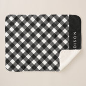 Rustic Buffalo Kariert | Personalisiert Sherpa Bla Sherpadecke (Vorderseite (Horizontal))