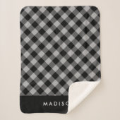 Rustic Buffalo Kariert | Personalisiert Sherpa Bla Sherpadecke (Vorderseite)