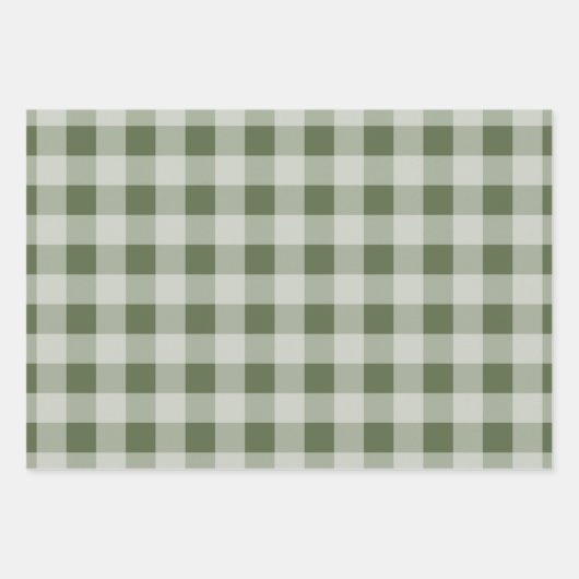 Rustic Buffalo Kariert - Simple Red Green Gold Geschenkpapier Set (Vorderseite 2)