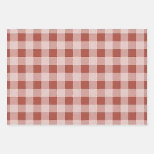 Rustic Buffalo Kariert - Simple Red Green Gold Geschenkpapier Set (Vorderseite)