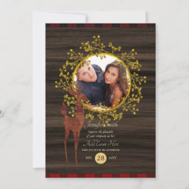 Rustic Buffalo Kariert Stag FOTO JEDE VERANSTALTUN Einladung