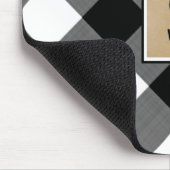 Rustic Buffalo Karierter Name für Monogramm-Skript Mousepad (Ecke)