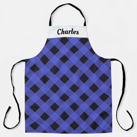 Rustic Buffalo Karo Blue Christmas Kitchen Schürze (Vorderseite)