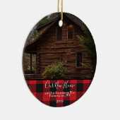 Rustic Buffalo Karo NEW ZUHAUSE Foto Weihnachten Keramik Ornament (Rechts)