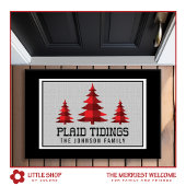 Rustic Buffalo Karo Weihnachtsbaumen Monogram Fußmatte